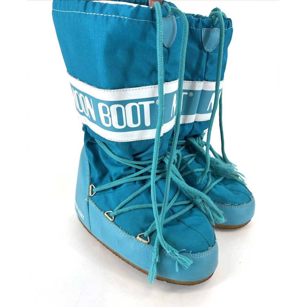 Moon Boot TEAL BLUE ICON NYLON BOOTS sz 35/38 (EU)  5 - 7.5‎
